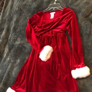 A kids long sleeved Christmas dress